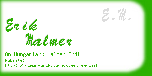 erik malmer business card